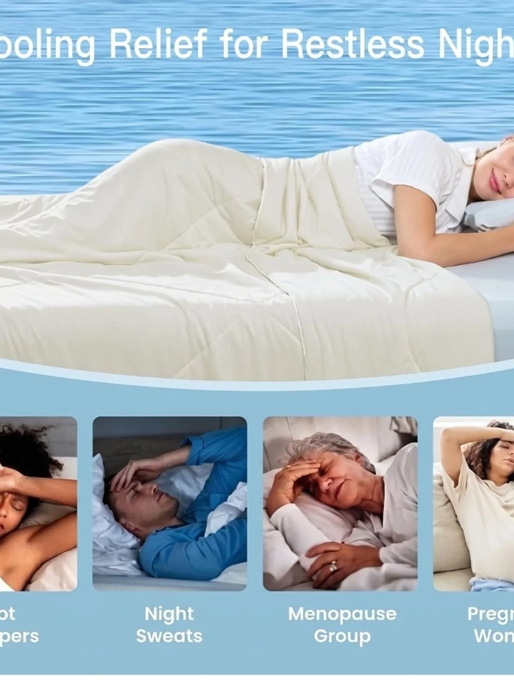Cooling Comforter Set Queen White 4Pc Cooling Bedding Set Fitted Sheet Pillowcas